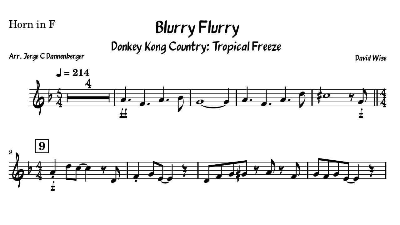 sheet, music, transcription, free download, cover, horn, corno, horn solo, corno sola, Blurry Flurry, blurry flurry french horn