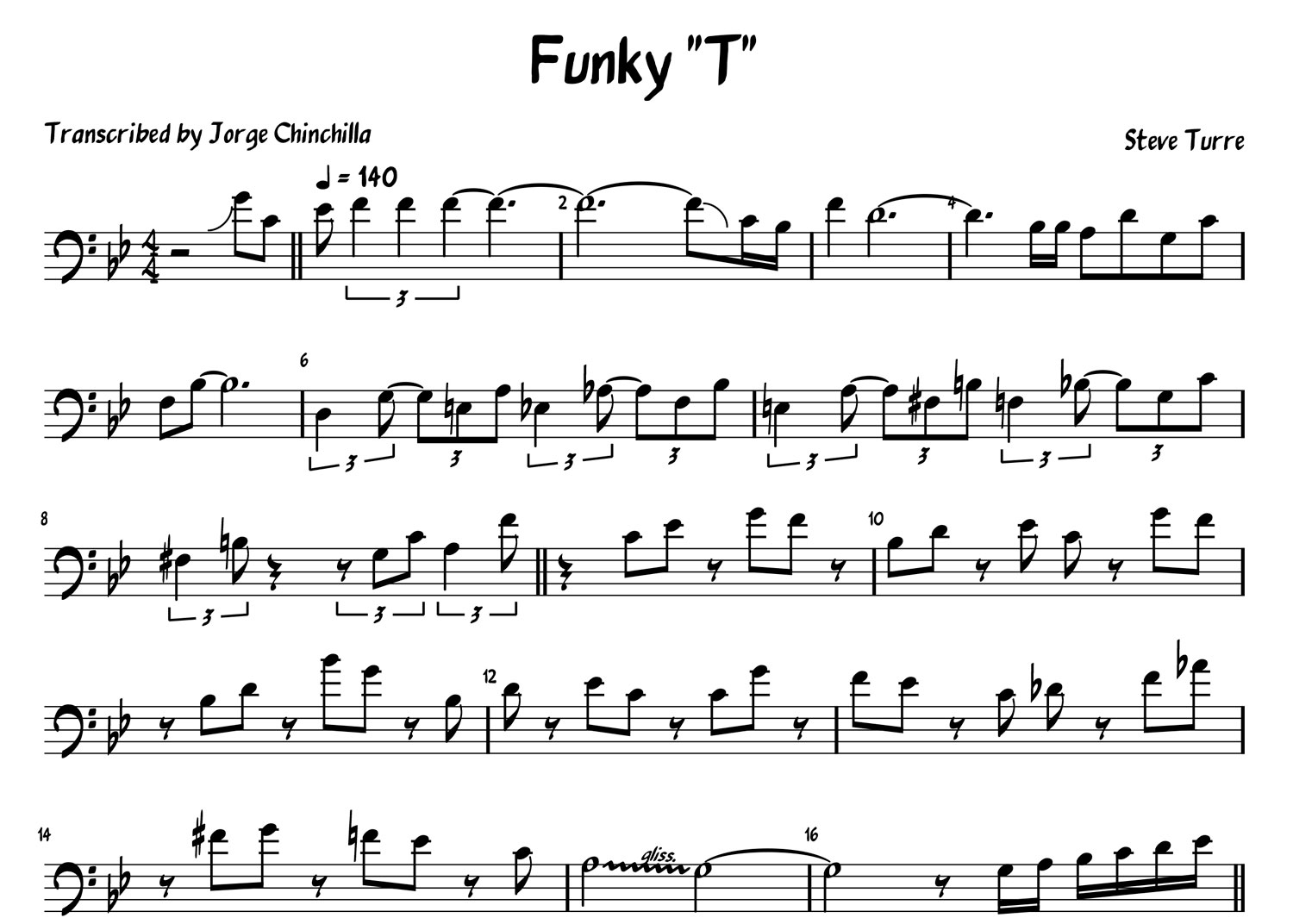 steve turre, jazz, trombone, sheet, music, transcription, funky t, trombon, free download