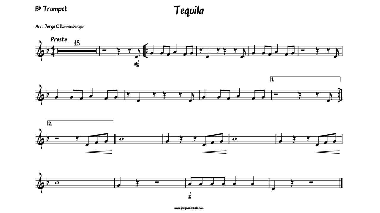 trombone, sheet, music, transcription, trombon, free download, cover, trombone solo, trumpet, trompeta, Tequila