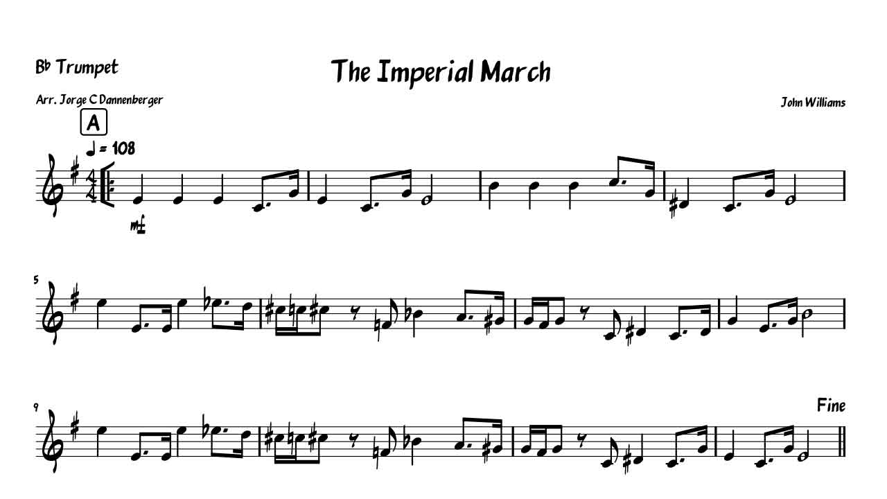 trombone, sheet, music, transcription, trombon, free download, cover, trombone solo, trumpet, trompeta, The Imperial March