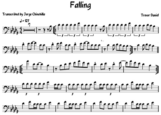 pop, trombone, sheet, music, transcription, trombon, free download, cover, trombone solo, falling, falling cover, falling sheet music, falling score, trevor daniel